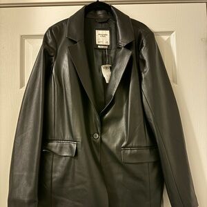 Abercrombie Vegan Leather Blazer size M